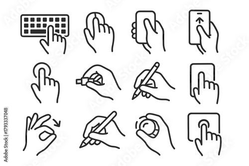 Vector icon using gesture knob mouse stylus screen hand keyboard