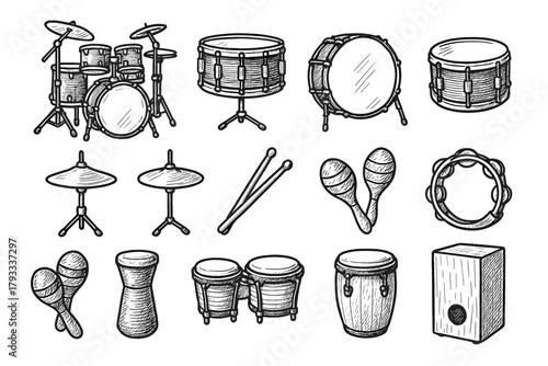 Vector maracas drum music snare drumsticks icon icons gear bongo cajón set