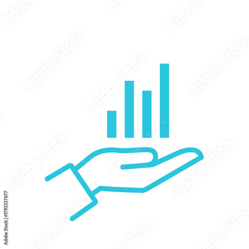 Statistician Icon, Isolated on white background. Blue icon