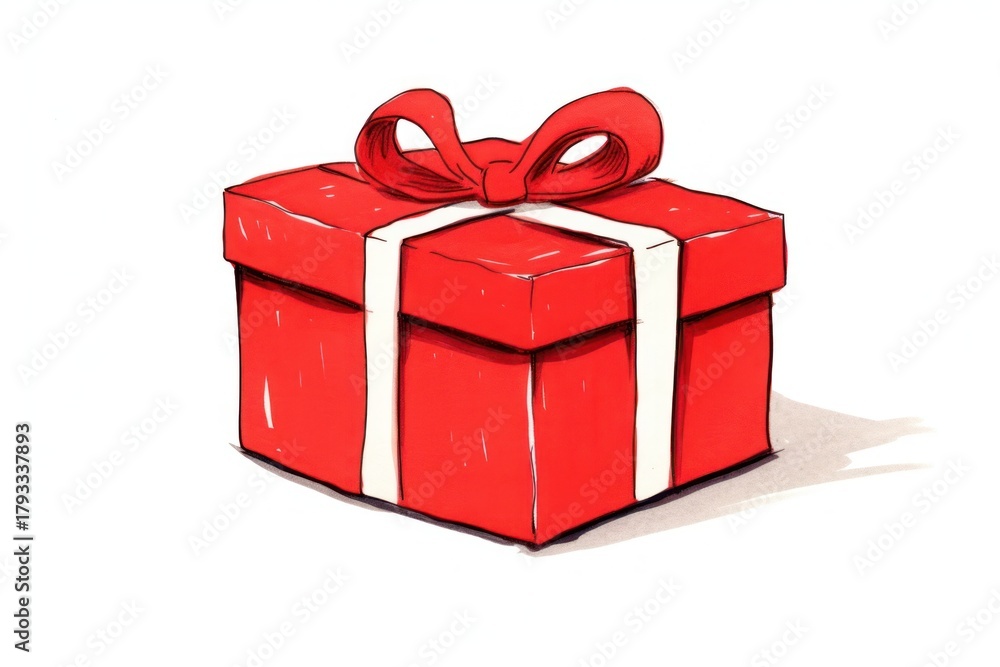 Obraz premium Red gift box white background celebration letterbox.
