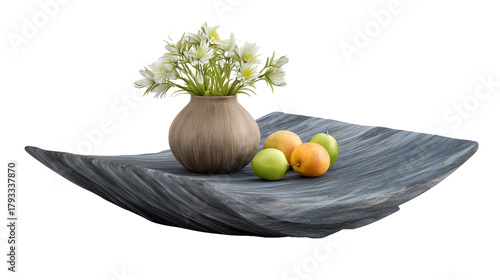 Stone countertop on white background For mounting product display or key visual layout.
