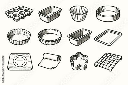 Tools cutter baker vector board liner ring parchment cookie mat s loaf