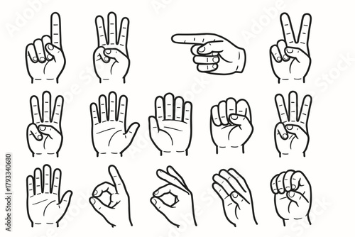 Counting peace forward vector gesture icon icons hand up clenched three finger