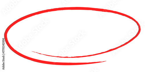 Hand drawing grunge circle isolated on transparent background, Hand-drawn doodle circle highlights for marking text, numbers, marker pen.