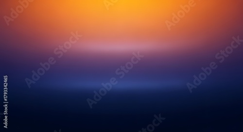 Ethereal gradient of warm orange blending into tranquil purple and deep navy blue, creating a serene and abstract background with a smooth, atmospheric color transition