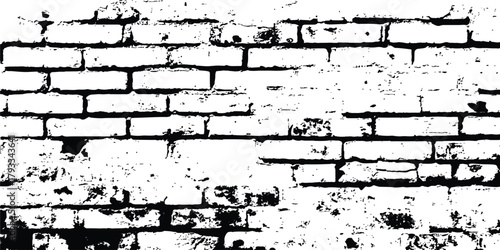 Abstract old white brick wall textured background. A brick stone wall transparent textured overlay background. Texture of a brick wall with cracks and scratches which can be used as a background. 