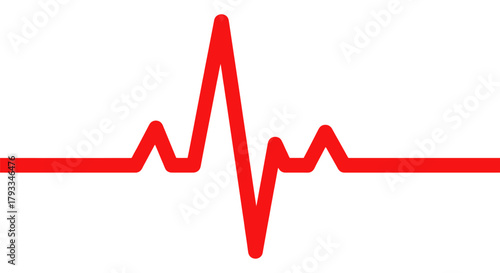 Simple red heartbeat line illustration representing life health and medical concepts