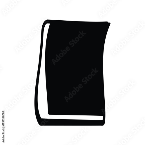 A Simple Black and White Illustration of a Closed Book or Notebook