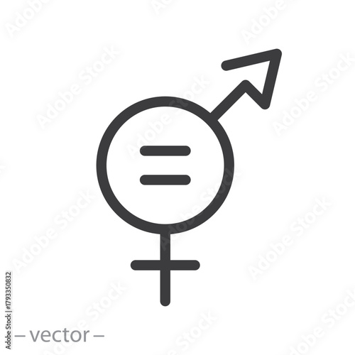 Equality icon vector line illustration