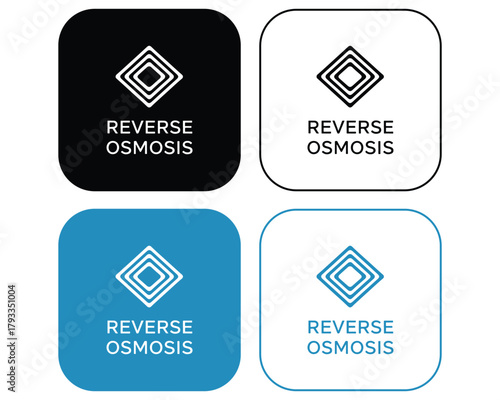 Reverse Osmosis Water Purification Filtration Technology Graphic Design Variations