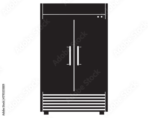 Commercial Refrigerator Vector Icon Restaurant Appliance Minimalist Design
