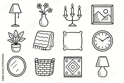 Plant cushion floor flower lamp rug modern decor home icon mirror shade