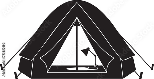 Vector illustration design art of a camping tent icon symbol isolated on white background