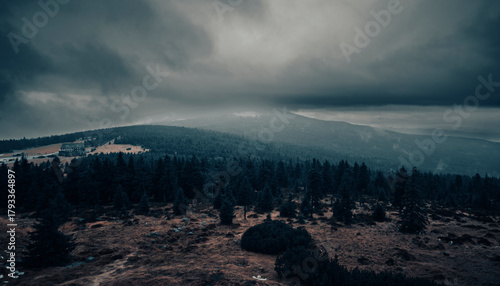 Fototapeta Naklejka Na Ścianę i Meble -  Natura, las, góry, drzewa, krajobraz, jesienią, drzew, skały, Polska, Krajobraz, Jesień, Dolny śląsk, 