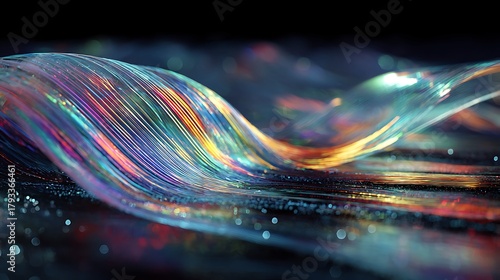 Fototapeta Naklejka Na Ścianę i Meble -  An abstract water wave with vibrant colors, creating a dynamic and mesmerizing visual experience