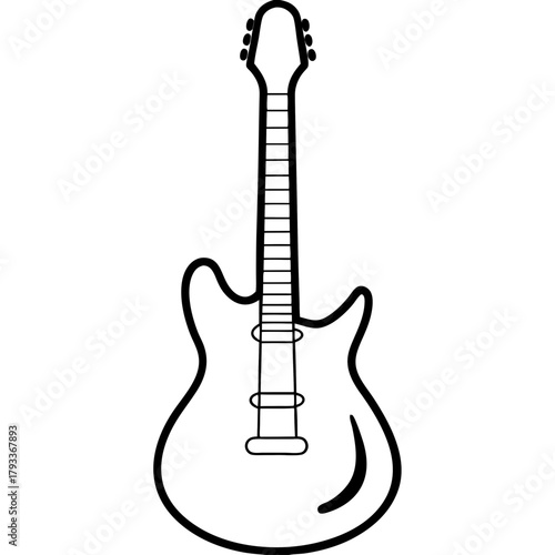 Outline of an electric guitar