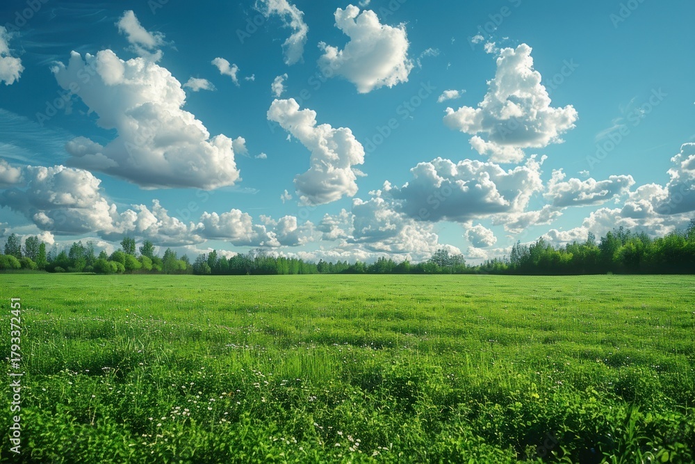 Fototapeta premium Field countryside landscape grassland.