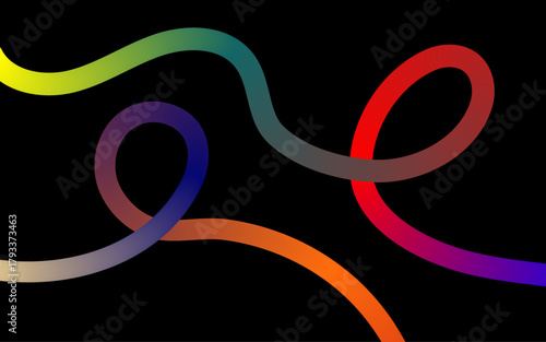 Abstract Color Gradient Waves. Background with Vector Line Pattern. Wavy Graphic Design Elements. Rainbow Color Ribbons