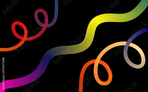 Vibrant Gradient Swirls on Black Background