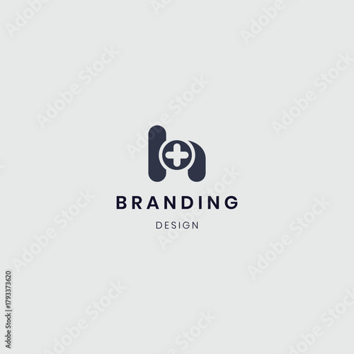Minimalist health care H Logo Vector