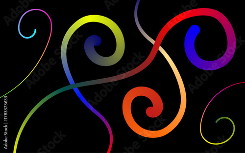 Abstract, Creative and Unique Gradient Lines on Black Background