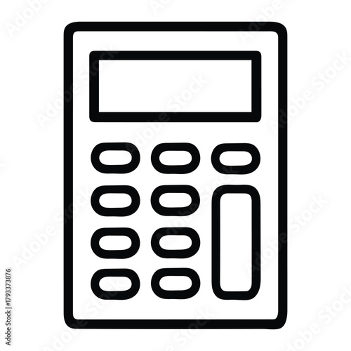 Calculator Outline Vector Icon for Math Study, Accounting, and Education Tools