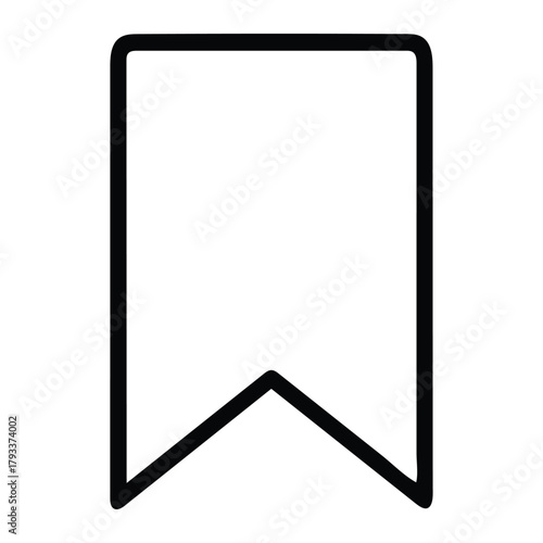 Bookmark Outline Vector Icon for Reading, Study, and Education Concept