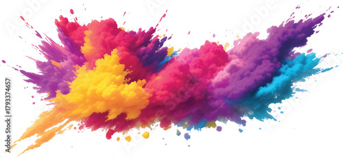 Abstract rainbow watercolor paint splatter ink texture background design element