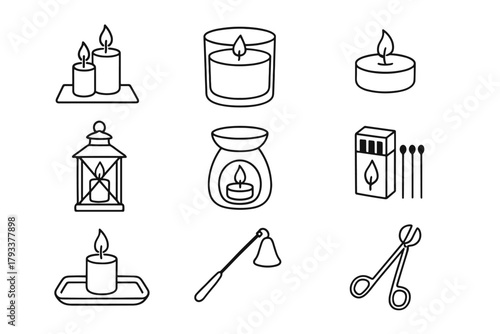 Holder candle tray tealight vector melt icon minimalist wax snuffer