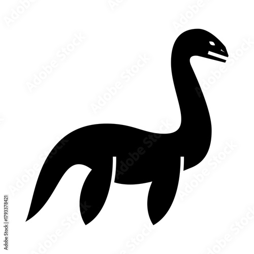 loch ness glyph icon. Nessie illustration.