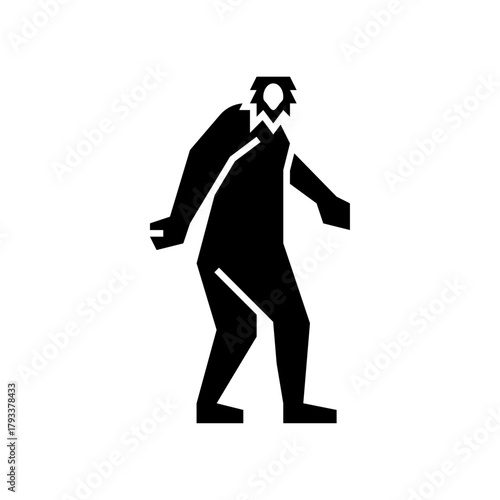 bigfoot glyph icon. bigfoot illustration.