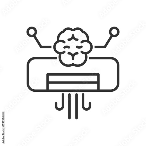 Smart Ac With Brain Icon
