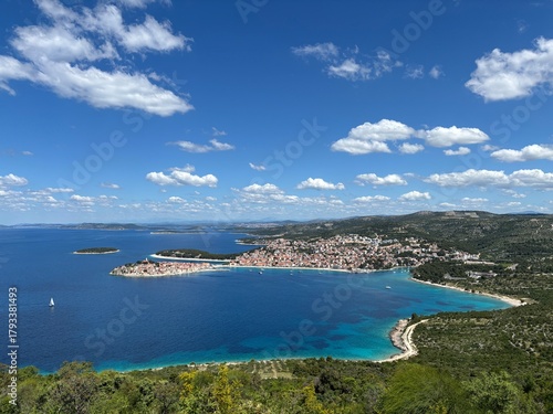 Fototapeta Naklejka Na Ścianę i Meble -  Primosten in Croatia, view from hill