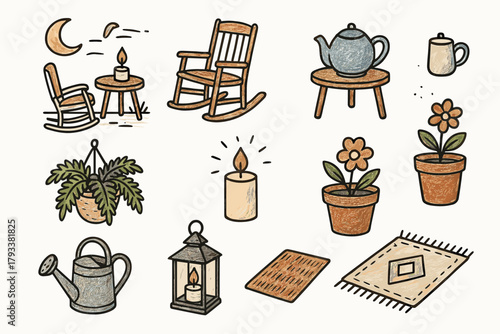 Relaxation hanging icon icons garden can candle porch fern pot lantern flower