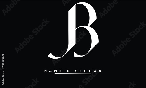JB, BJ Abstract Letters Logo Monogram