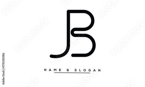 JB, BJ Abstract Letters Logo Monogram