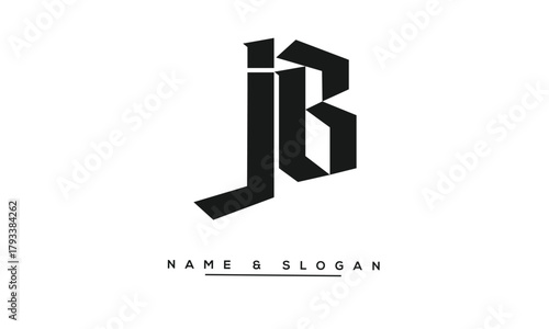 JB, BJ Abstract Letters Logo Monogram