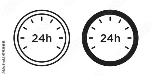 24 Hrs icon in trendy flat style design. Vector graphic illustration.