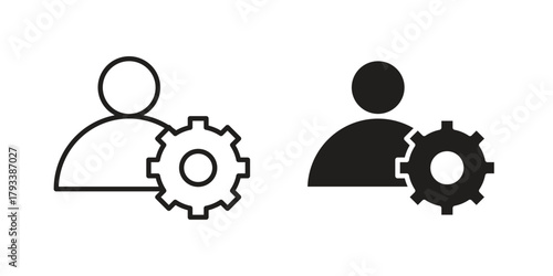 Account settings icon in trendy flat style design. Vector graphic illustration.