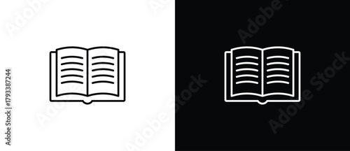 Books icon. Editable Education Line Icon. Modern thin line style vector illustration for education icon. Transparent and black background. Editable stroke.