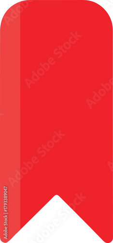 Red Bookmark Tag With Pointed Bottom Keywords: bookmark, tag, red, shape, graphic, design