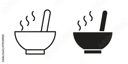 Bowl of soup icon in trendy flat style design. Vector graphic illustration.