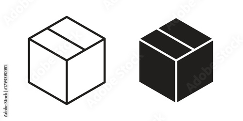 Box icon in trendy flat style design. Vector graphic illustration.