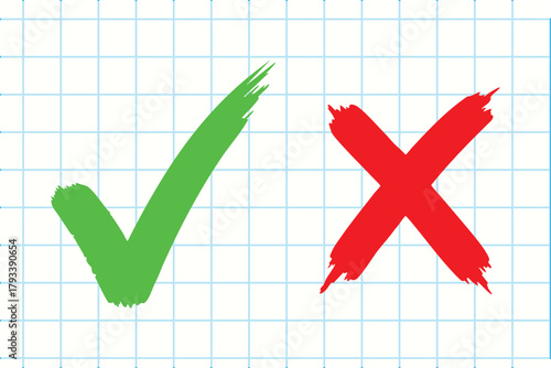 Check mark and cross