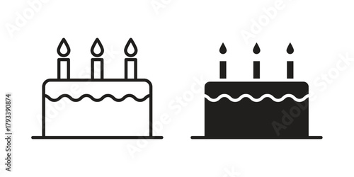 Cake icon in trendy flat style design. Vector graphic illustration.