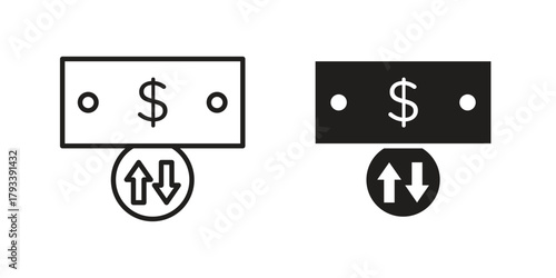 Cash flow icon in trendy flat style design. Vector graphic illustration.