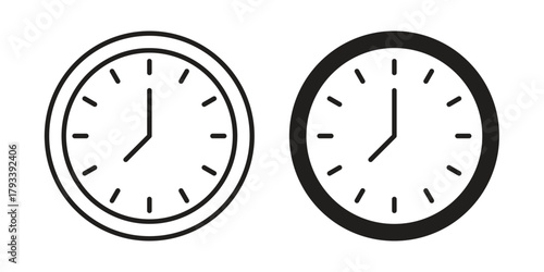 Clock icon in trendy flat style design. Vector graphic illustration.