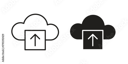 Cloud upload icon in trendy flat style design. Vector graphic illustration.