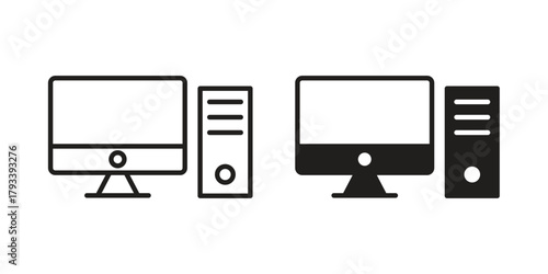 Computer icon in trendy flat style design. Vector graphic illustration.