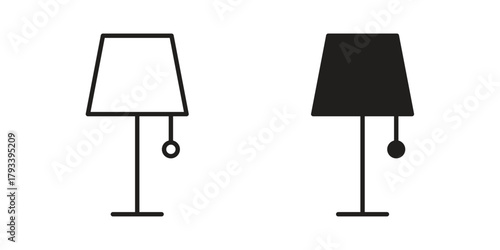 Desk lamp icon in trendy flat style design. Vector graphic illustration.